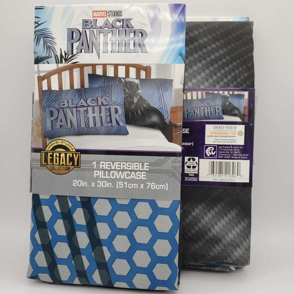 Marvel Black Panther Reversible 20 in x 30 in - 2 Standard Pillowcases